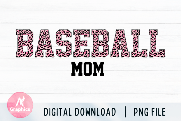 Baseball Mom Sublimation PNG - Leopard Graphics and T-Shirt Designs