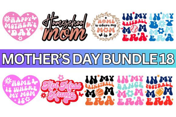 Floral Mom Mama SVG PNG Bundle Graphics and Print Templates