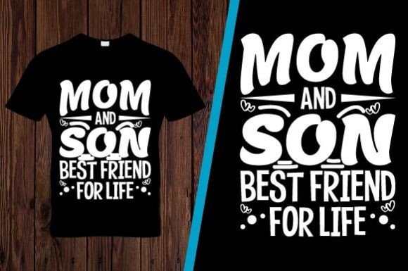 MOM and SON T-Shirt Design Graphics in Print Templates