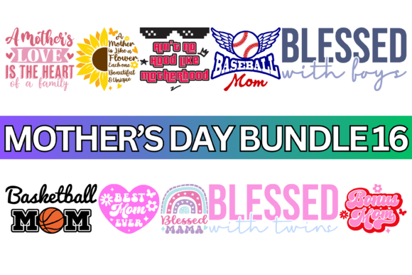 Trendy Mom Life SVG PNG Bundle Graphics and Print Templates